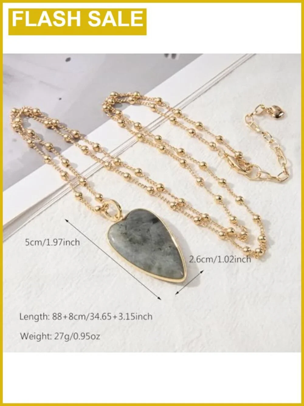 Gold and Silver Plated Heart Pendant Necklace for Women